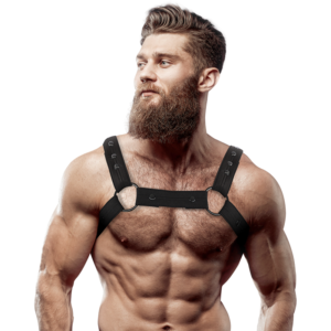 POTENTE - FETISH SUBMISSIVE ATTITUDE - ARNÊS ESPORTIVO DE PEITO DE NEOPRENE AJUSTÁVEL PARA HOMENS