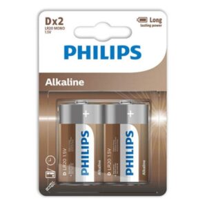 POTENTE - PHILIPS BATERIA ALCALINA D LR20 BLISTER*2