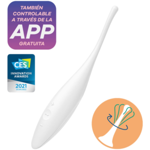 POTENTE - SATISFYER - VIBRADOR TWIRLING JOY CLIT TIP BRANCO