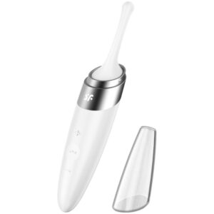POTENTE - SATISFYER - ESTIMULADOR DE CLITÓRIS TWIRLING DELIGHT BRANCO