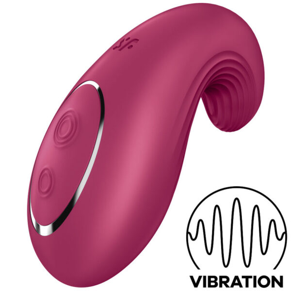 POTENTE - SATISFYER - VIBRADOR LAY-ON DIPPING DELIGHT VERMELHO