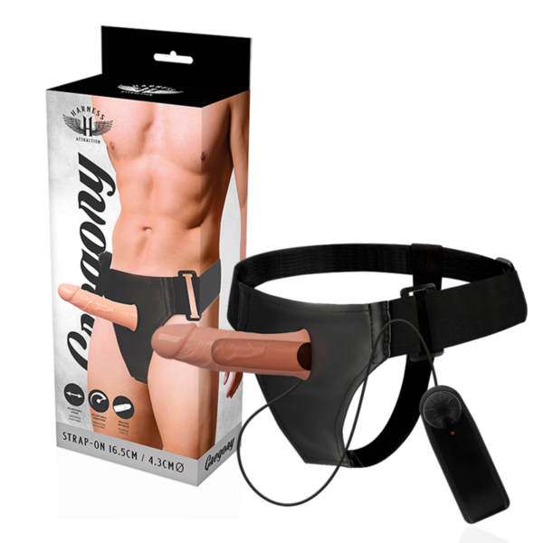 POTENTE - HARNESS ATTRACTION - GREGORY HOLLOW RNES COM VIBRADOR 16.5 CM -O- 4.3 CM