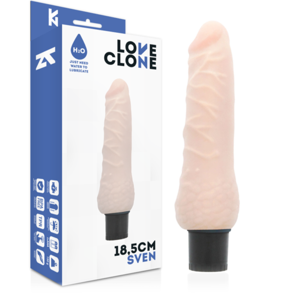 POTENTE - LOVECLONE - VIBRADOR AUTO LUBRIFICANTE SVEN 18.5 CM -O- 3.3 CM