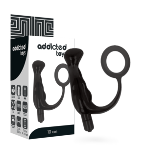 POTENTE - ADDICTED TOYS - VIBRADOR- PROST TICO PRETO 10 CM