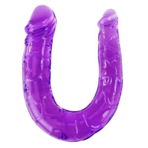 POTENTE - DILDO DUPLO EM GELÉIA FLEXÍVEL LILÁS