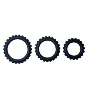 POTENTE - BAILE  TITAN SET 3PCS COCK RING BLACK 2.8 + 2.4 + 1.9 CM