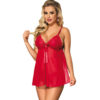 SUBBLIME BABYDOLL WITH BOW AND FLORAL LACES ROJO S/M - S/M - Image 2