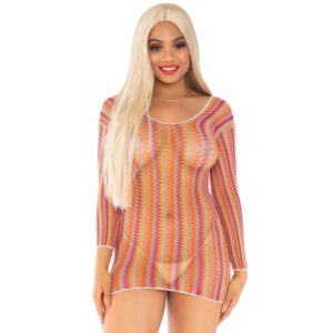 POTENTE - LEG AVENUE - ZIGZAG MINI VESTIDO MULTICOLOR TAMANHO ÚNICO
