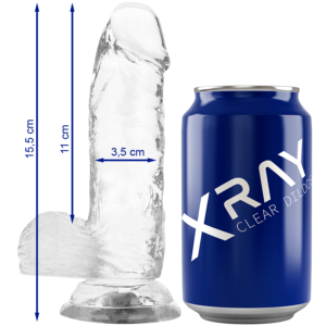 POTENTE - XRAY CLEAR DILDO REALISTA TRANSPARENTE 15.5CM X 3.5CM