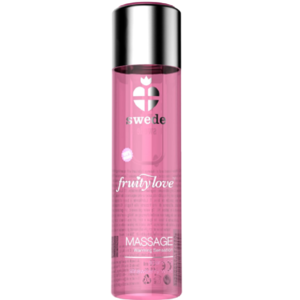 POTENTE - SWEDE - FRUITY LOVE EFEITO AQUECENTE ÓLEO DE MASSAGEM ESPUMANTE MORANGO VINHO 120 ML