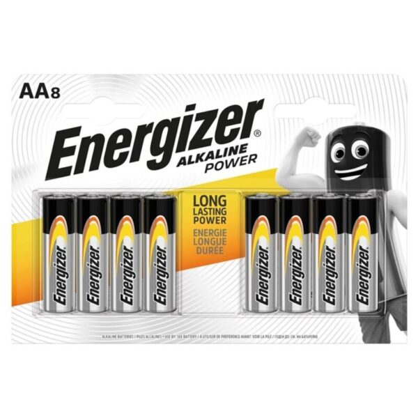 POTENTE - ENERGIZADOR POTÊNCIA BATERIA ALCALINA AA LR6 8 UNIDADE