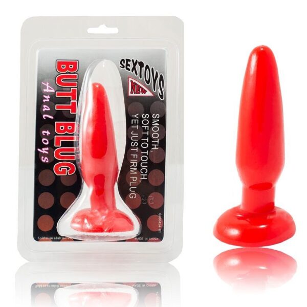 POTENTE - DANCE - PLUG ANAL PEQUENO VERMELHO 15 CM