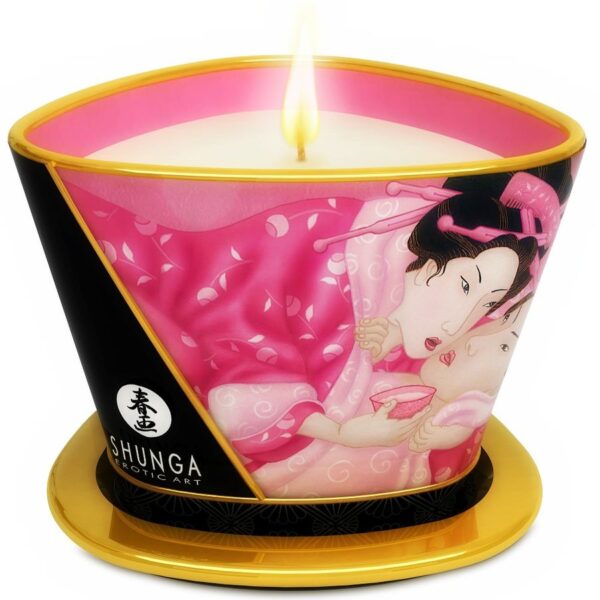 POTENTE - SHUNGA - MINI CARESS BY CANDELIGHT VELA DE MASSAGEM AFRODISÍACA ROSAS 170 ML