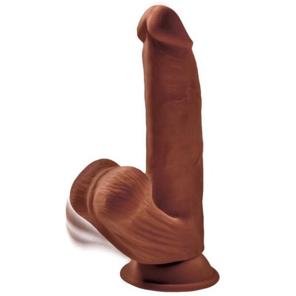 POTENTE - KING COCK - PLUS 3D BOLAS DE BALANO DE DILDO 24.5 CM CASTANHO