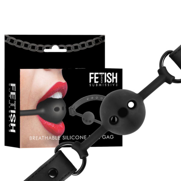 POTENTE - FETISH SUBMISSIVE BONDAGE - MORDAÇA DE BOLA DE SILICONE RESPIRÁVEL