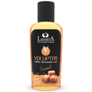 POTENTE - INTIMATELINE LUXURIA - VOLUPTAS GEL DE MASSAGEM COMESTÍVEL EFEITO AQUECEDOR - CARAMELO 100 ML