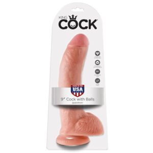 POTENTE - KING COCK - 9 CARNE DE DILDO COM BOLAS 22.9 CM