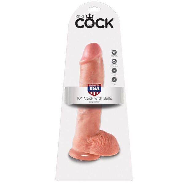 POTENTE - KING COCK - 10 CARNE DE DILDO COM BOLAS 26.5 CM