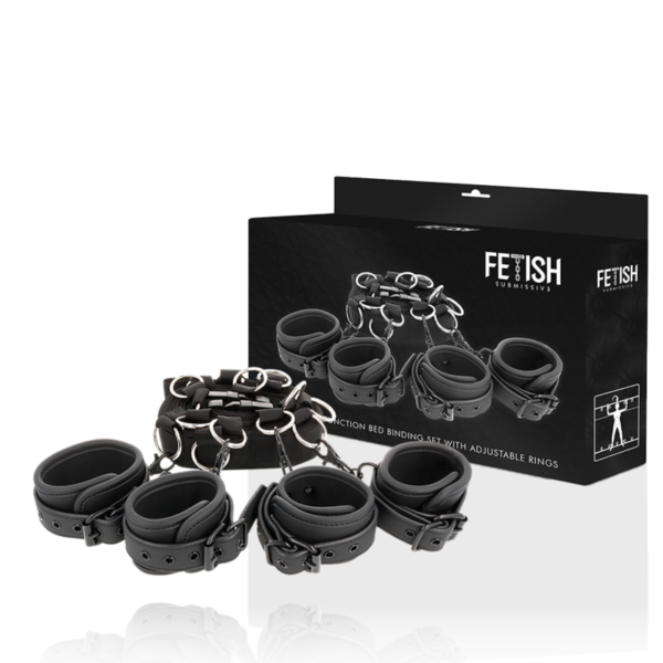 POTENTE - FETISH SUBMISSIVE - CONJUNTO DE LAÇOS DE CAMA DE LUXO COM FORRO DE NOPRENE