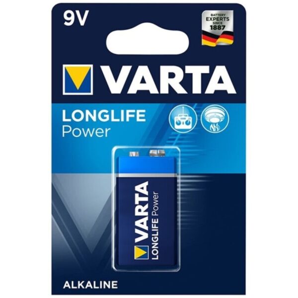 POTENTE - VARTA - BATERIA ALCALINA DE POTÊNCIA LONGLIFE 9V LR61 1 UNIDADE