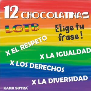 POTENTE - PRIDE - CAIXA DE 12 BARRAS DE CHOCOLATE COM BANDEIRA LGBT