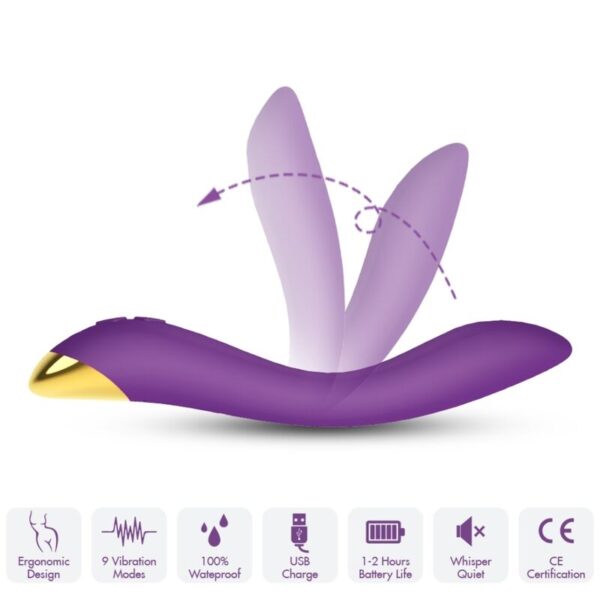 POTENTE - ARMONY - FLAMINGO VIBRADOR MULTIPOSIÇÃO ROXO