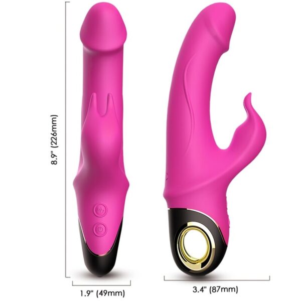 POTENTE - ARMONY - METEROR DILDO VIBRADOR COELHO ROTATOR FÚCSIA
