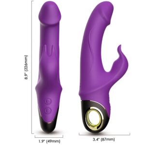 POTENTE - ARMONY - METEROR DILDO VIBRADOR COELHO ROTATOR ROXO