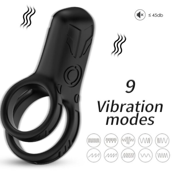 POTENTE - ARMONY - VIBRADOR DE ANEL DUPLO PRETO