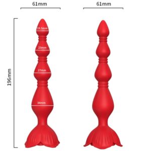 POTENTE - ARMONY - PAGODE VIBRADOR ROSA E PLUG ANAL VERMELHO