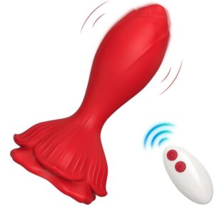 POTENTE - ARMONY - VIBRADOR ROSA E PLUG ANAL PEQUENO CONTROLE REMOTO VERMELHO