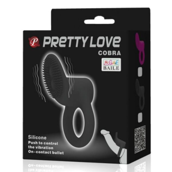 POTENTE - PRETTY LOVE - ANEL VIBRADOR COBRA PRETO