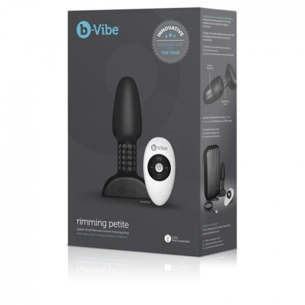 POTENTE - B-VIBE - PLUG ANAL DE CONTROLE REMOTO RIMMING PETITE PRETO