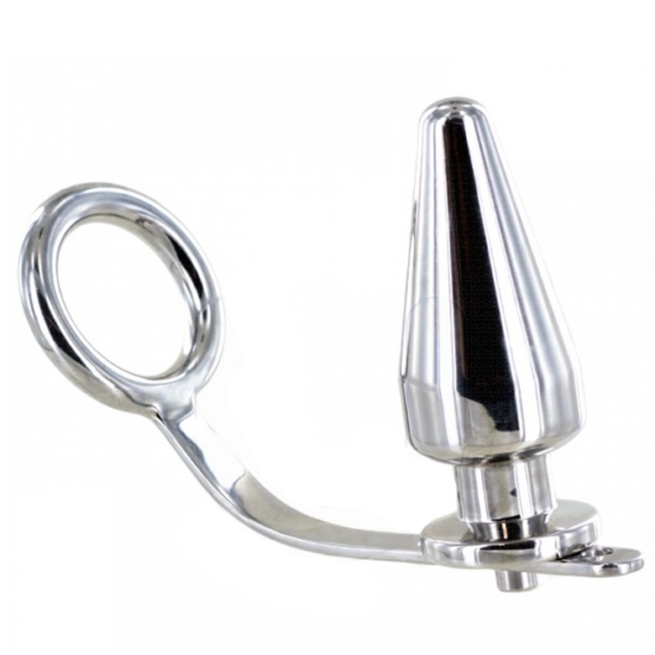 POTENTE - METAL HARD - ANEL DE AO COM PLUG ANAL 45 X 45MM