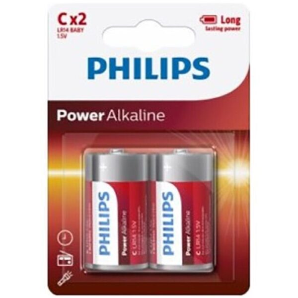 POTENTE - PHILIPS - POWER ALKALINE PILA C LR14 BLISTER * 2