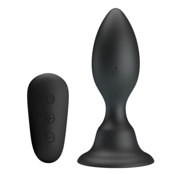 POTENTE - MR PLAY - PLUG ANAL COM CONTROLE REMOTO VIBRAO PRETO