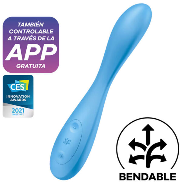 POTENTE - SATISFYER - APLICATIVO MULTIVIBRADOR G-SPOT FLEX 4+ AZUL