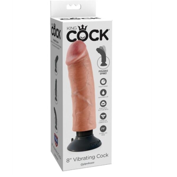 POTENTE - KING COCK - VIBRADOR DILDO 20.32 CM NATURAL