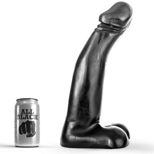 POTENTE - ALL BLACK - DILDO DE FISTING PRETO REALÍSTICO 29 CM