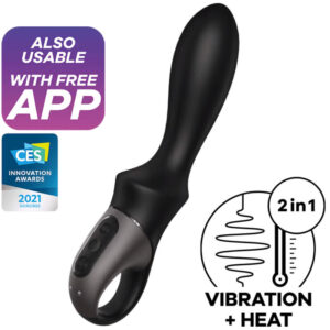 POTENTE - SATISFYER - APLICATIVO VIBRADOR ANAL HEAT CLIMAX PRETO