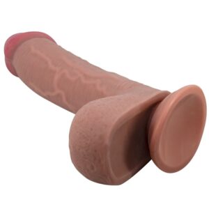 POTENTE - PRETTY LOVE - SÉRIE SLIDING SKIN DILDO REALÍSTICO COM VENTOSA DESLIZANTE PELE MARROM 23