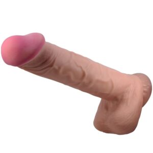 POTENTE - PRETTY LOVE - SÉRIE SLIDING SKIN DILDO REALÍSTICO COM VENTOSA DESLIZANTE PELE MARROM 26 CM