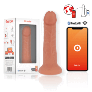 POTENTE - ONINDER - DILDO VIBRADOR BOGOTÁ MÉDIO 9 VELOCIDADES NATURAL 20 CM -O- 4.2 CM - APLICATIVO GRATUITO