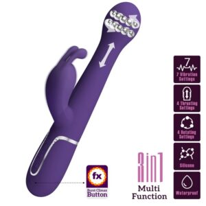 POTENTE - PRETTY LOVE - DEJON VIBRADOR COELHO 3 EM 1 MULTIFUNO ROXO