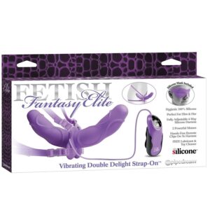 POTENTE - FETISH FANTASY ELITE - VIBRATING DOUBLE DELIGHT STRAP-ON PURPLE