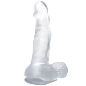 POTENTE - BAILE - DILDO REALÍSTICO COM VENTOSA E TESTÍCULOS 16.7 CM TRANSPARENTE