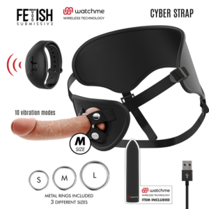 POTENTE - FETISH SUBMISSIVE CYBER STRAP - ARNÊS COM DILDO E BALA CONTROLE REMOTO TECNOLOGIA WATCHME M