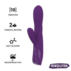 POTENTE - REWOLUTION - VIBRADOR FLEXÍVEL REWORABBIT COM COELHO