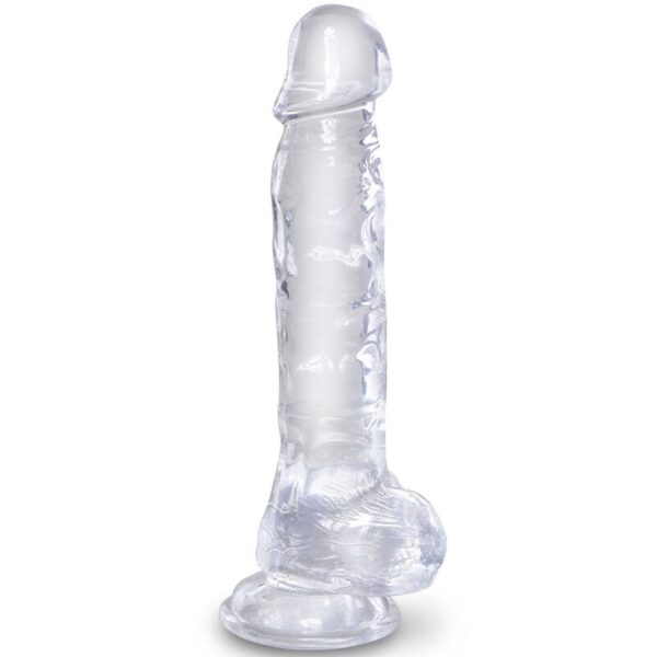 POTENTE - KING COCK - CLEAR PÊNIS REALÍSTICO COM BOLAS 16.5 CM TRANSPARENTE