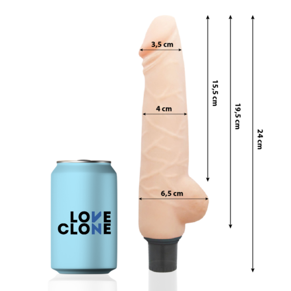 POTENTE - LOVECLONE - VIBRADOR AUTO LUBRIFICANTE HARALD 24 CM -O- 4 CM